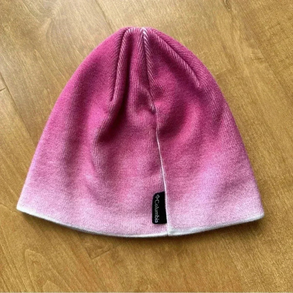 Columbia Pink and White Ombré Beanie Winter Hat, One Size - Picture 2 of 15